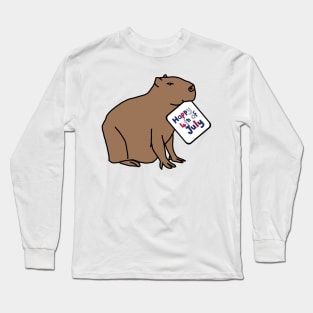 Happy 4th of July says Capybara Long Sleeve T-Shirt